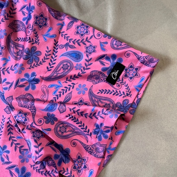 Obla Pink Paisley Men's Golf Shirt size L - Picture 3 of 6